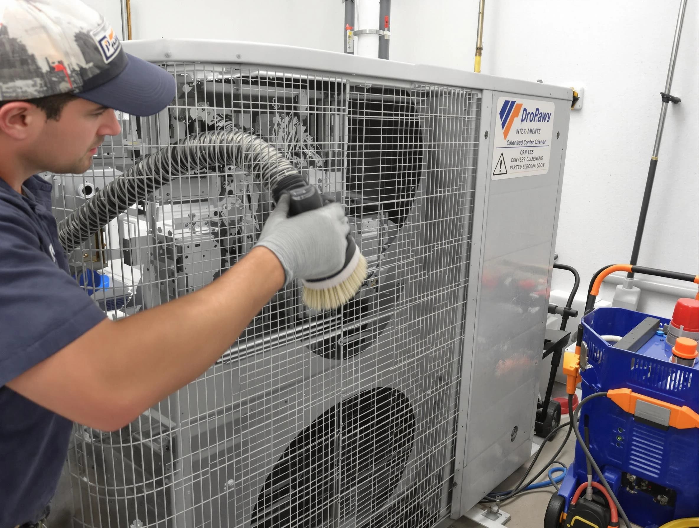 McLoud Air Duct Cleaning specialist performing precision AC coil cleaning for improved system performance in McLoud