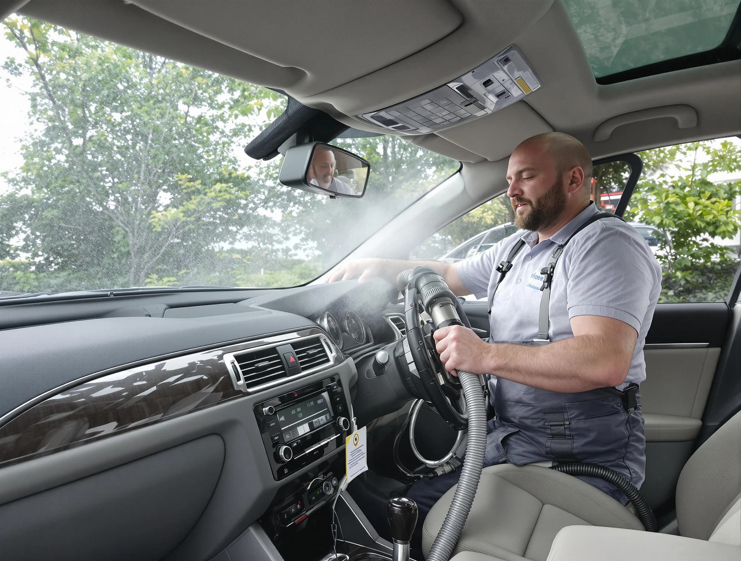 McLoud Air Duct Cleaning specialist performing professional car duct cleaning in McLoud