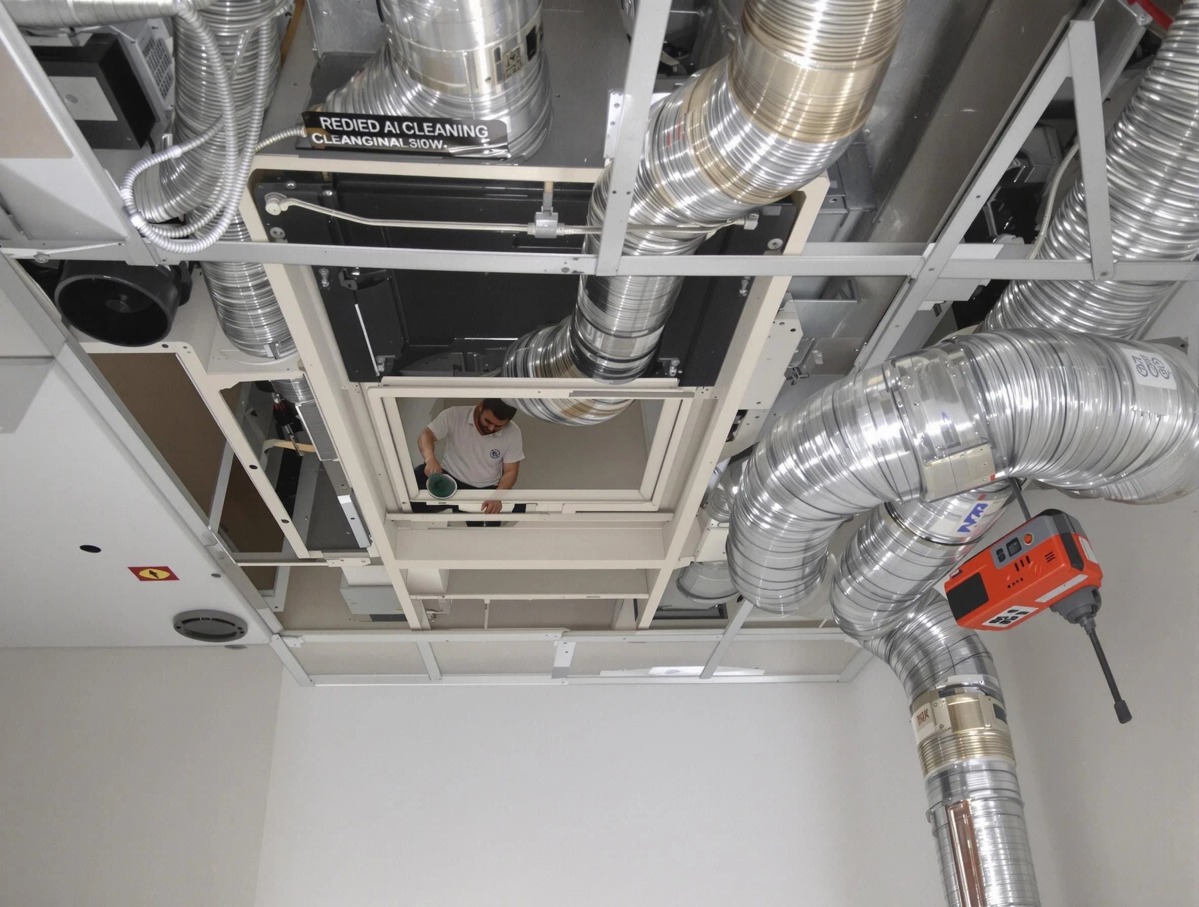 McLoud Air Duct Cleaning technician performing detailed central duct system cleaning in McLoud