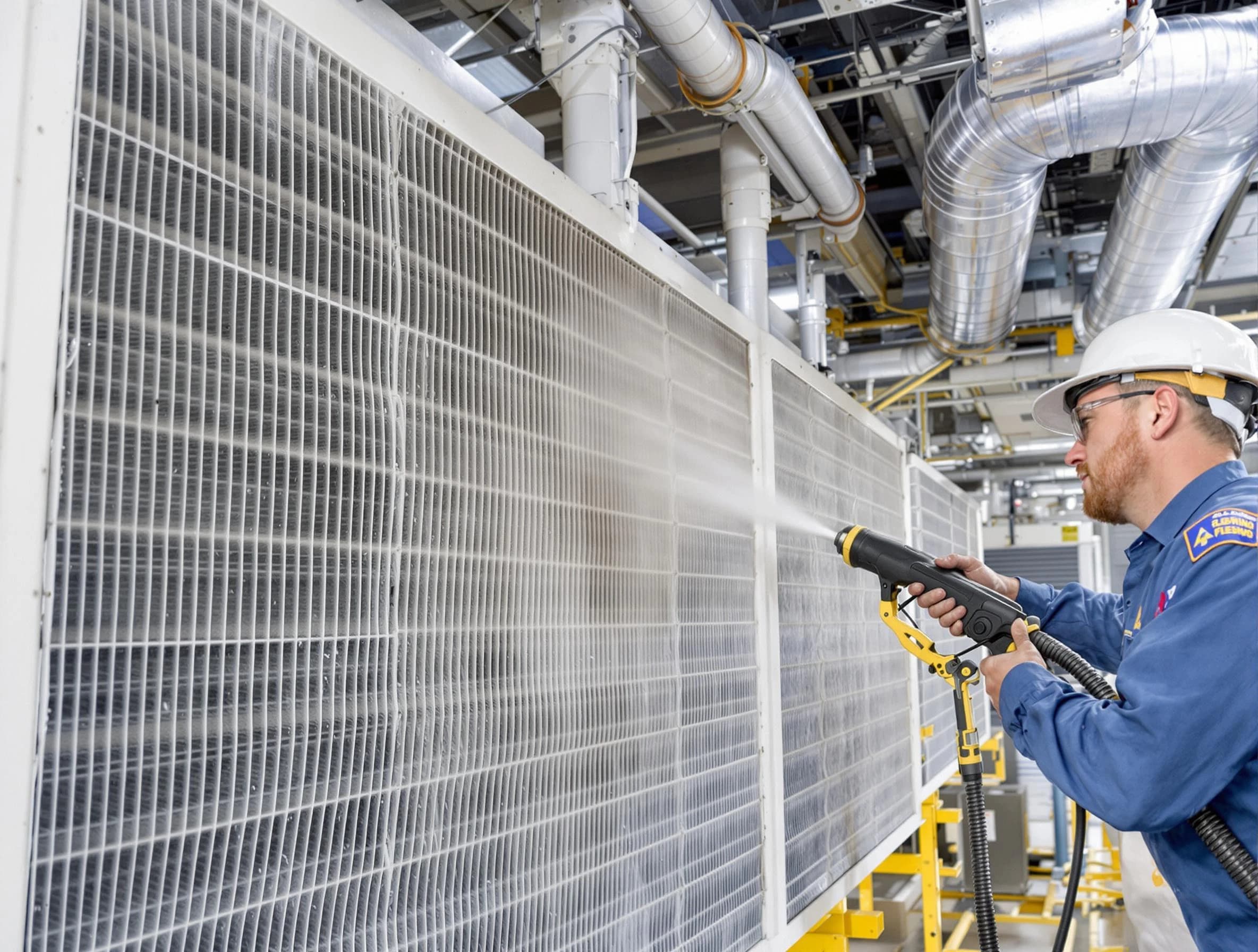 Professional commercial coil cleaning by McLoud Air Duct Cleaning in McLoud