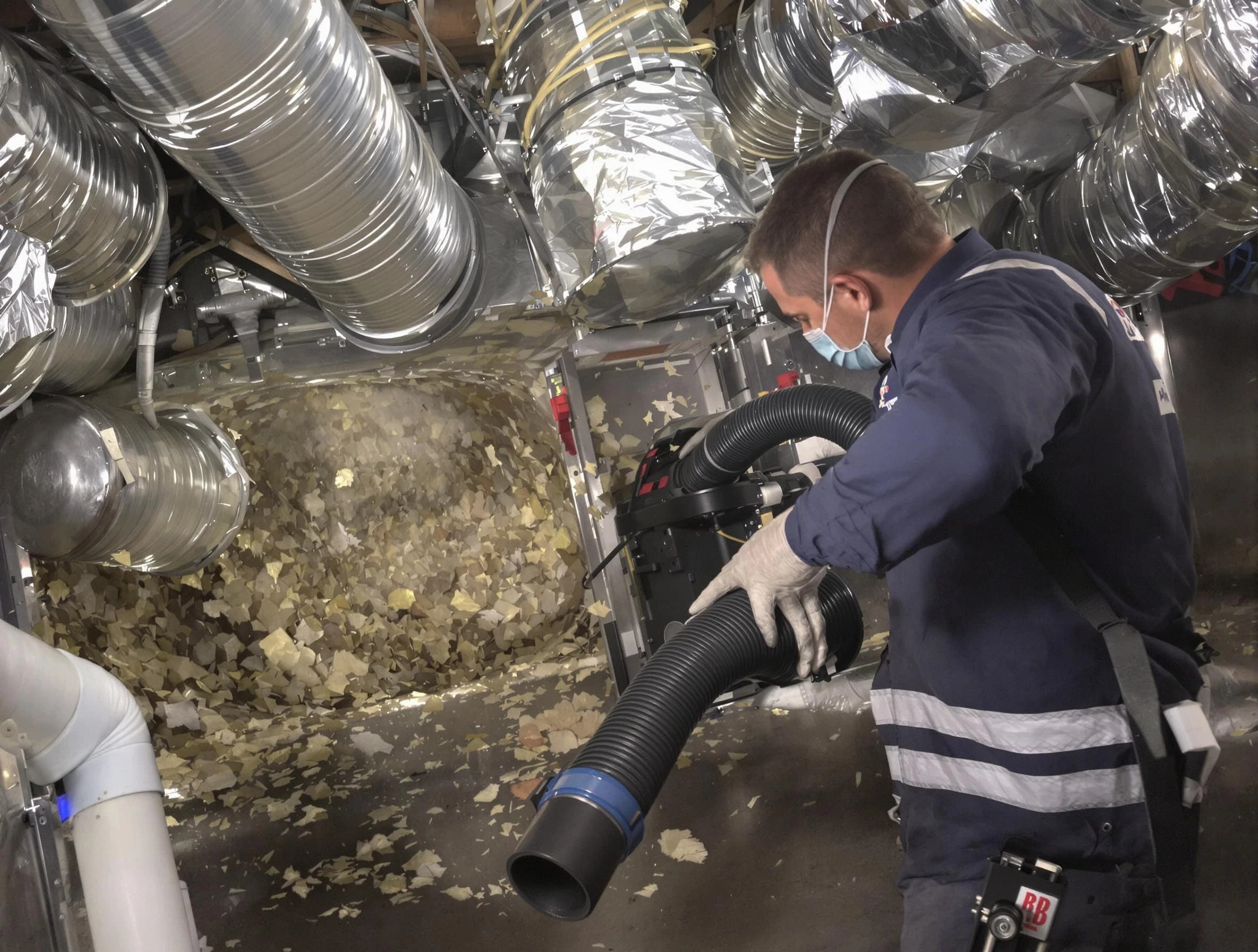McLoud Air Duct Cleaning specialist operating negative pressure cleaning equipment for thorough duct maintenance in McLoud