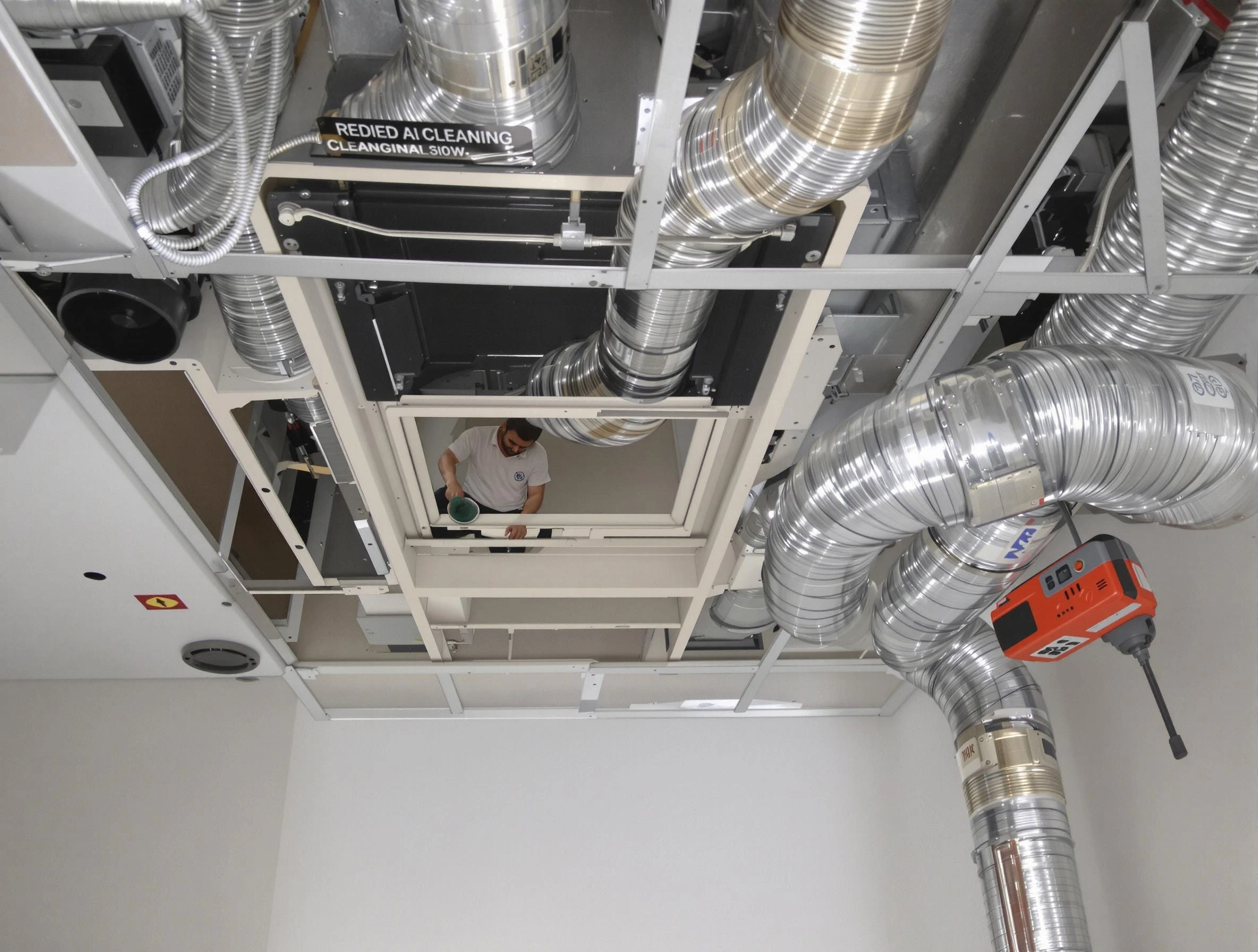 McLoud Air Duct Cleaning technician performing detailed central duct system cleaning in McLoud